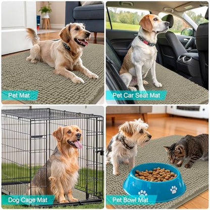 OLANLY Dog Door Mat for Muddy Paws 32x20, Super Absorbent Chenille Mud Mat - Image 7