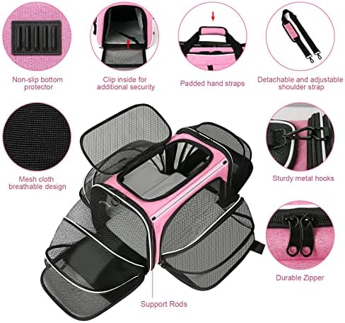 Estarer Soft Sided Pet Carrier Airline Approved, 4 Sides Expandable Collapsible - Image 5