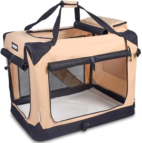 JESPET 3 Door Portable Collapsible Soft Dog Crate Carrier by JESPET