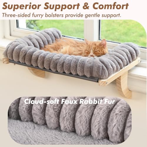 Cloud-Soft Cat Window Sill Perch, Zipper Design Cushion Pet Bed - Image 2