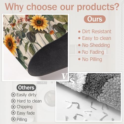 Vintage Flower Bathroom Rugs, Bath Mats - Image 5