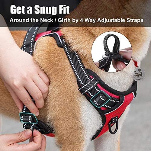 PoyPet No Pull Dog Harness Large, Reflective Vest - Image 4