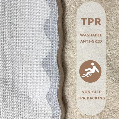 Farmhouse Decor Cute Khaki U Shaped Toilet Mat - Image 3