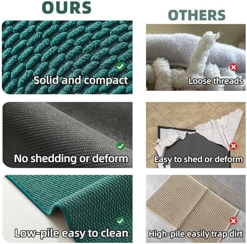 TYUU Bathroom Rugs Non Slip Washable, Super Absorbent Thin Bath Mat Small Quick - Image 6