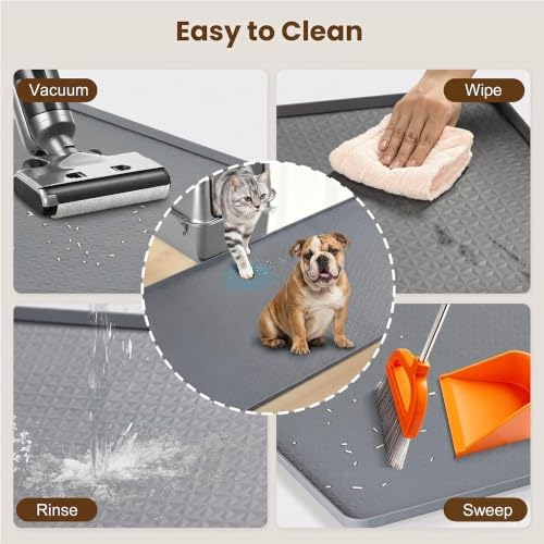 Dog Pee Pad Holder & Cat Litter Mat, XXL 51''×25.6'', Waterproof Floor Silicone - Image 5