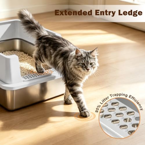 AIPERRO Extra Large Stainless Steel Litter Box - Image 6