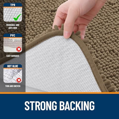 OLANLY Bathroom Runner Rugs 47x20, Extra Soft Absorbent Chenille Bath Rugs - Image 6