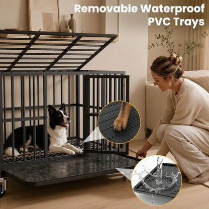 38 Inch Heavy Duty Dog Crate for Small Dogs, Escape Proof - Image 3
