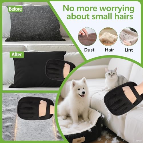 Electrostatic Pet Hair Remover Gloves – 2 Pack Reusable Lint Roller Alternative - Image 3