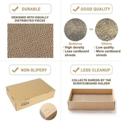 5 Packs in 1 XL Cat Scratcher, Cat Scratching Pad, Double Sided Cardboard Cat - Image 2