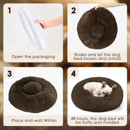Dogs Bed for Small Dogs, Anti-Anxiety Washable Round Bed - Image 6