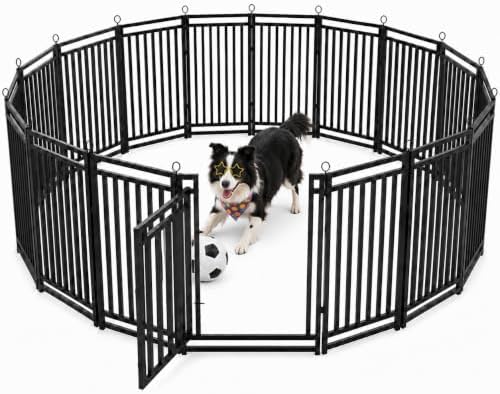 Thickened Outdoor Dog Fence, 16 Panels by Petorldog