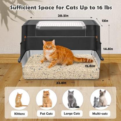 Vivifying XL Stainless Steel Cat Litter Box - Image 2