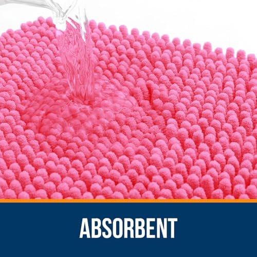 OLANLY Bathroom Runner Rugs 45x27, Extra Soft Absorbent Chenille Bath Rugs - Image 4