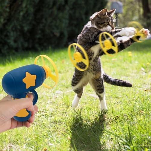 Andiker Cat Fetch Toy, Interactive Kitten Flying Disc Launcher Toy - Image 5