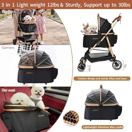 MILA&LOUIS Dog Stroller, Lightweight & Stylish Pet Stroller - Image 3