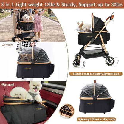 MILA&LOUIS Dog Stroller, Lightweight & Stylish Pet Stroller - Image 3