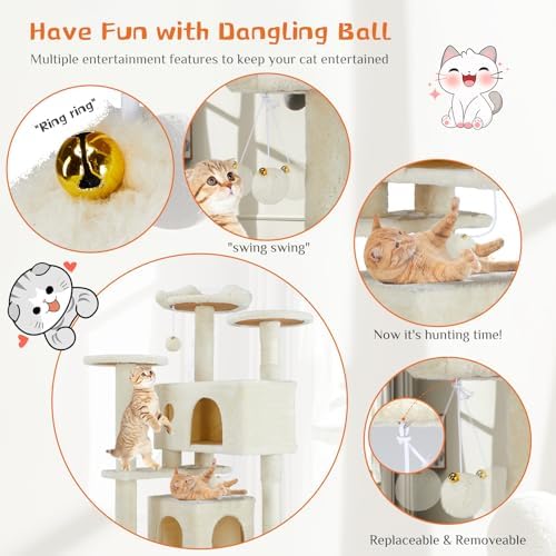 Sweetcrispy 54-inch Cat Tree Tower - Image 2