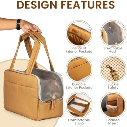 Cute Small Dog Purse Carrier – Cotton Padded Interior, Breathable Mesh & - Image 4