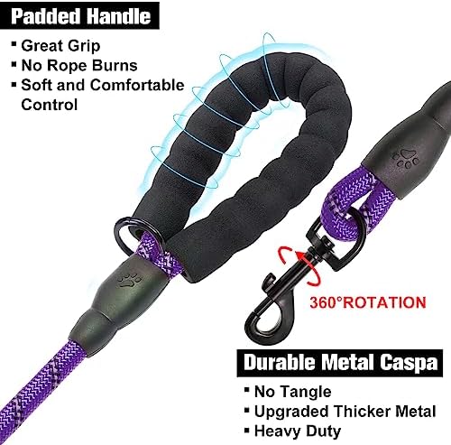 BEAUTYZOO Dog Leash for Large Dogs, 5FT Heavy Duty Rope Leash Bulk, 6 Pack - Image 4