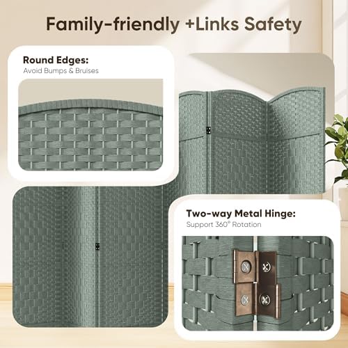 JOSTYLE 8 Panel Room Divider, Privacy Screen & Room Separation, Extra Wide - Image 6