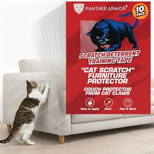 Panther Armor Cat Scratch Furniture Protector, 10 Double-Sided Tape Sheets by PantherArmor