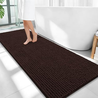 OLANLY Thick Chenille Bathroom Runner Rugs 59x24, Absorbent Bath Mat by OLANLY