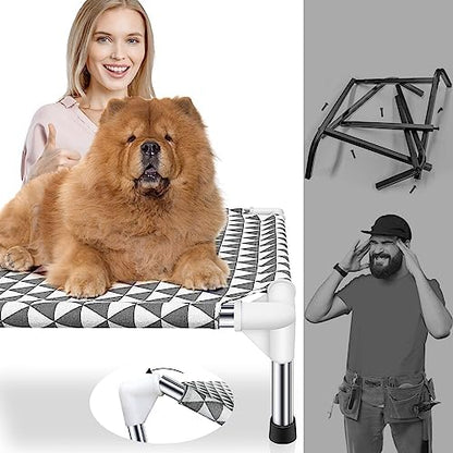 Kuntrust Elevated Outdoor Dog Bed, Medium Size, Cotton Material, Non-Slip Feet - Image 4