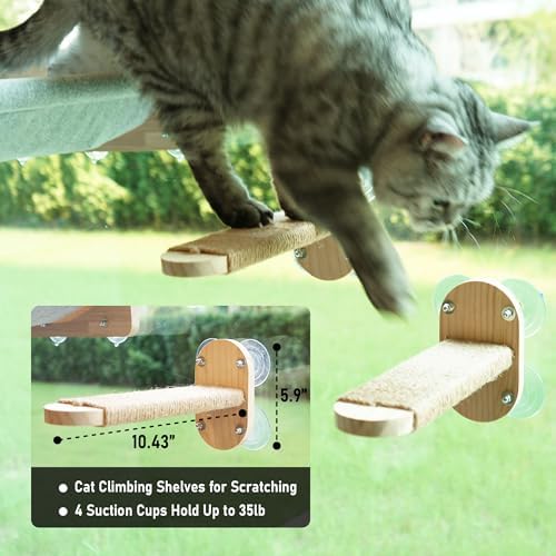 2 Pack Cat Window Shelves, Durable Kitty Seat - Image 3