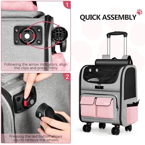 MGB Foldable Rolling Pet Carrier - Image 3