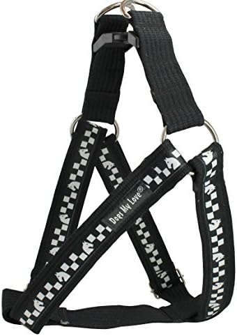 Dogs My Love Cotton Web Adjustable Dog Step-in Harness 4 Sizes Chessboard by Dogs+My+Love