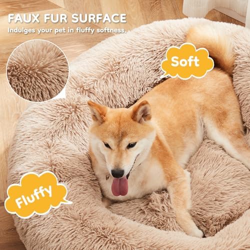DUMOS 30.7 Inch Large Donut Dog Bed - Image 2