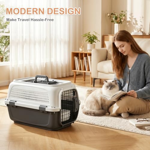 MoNiBloom Plastic Dog Crate Hard-Sided Cat Carrier - Image 7