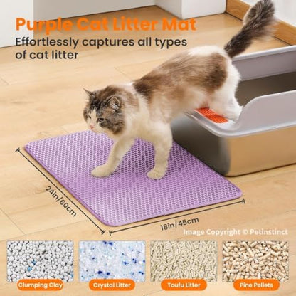 Cat Litter Mat, Double Layer Honeycomb Litter Box Mat - Image 2