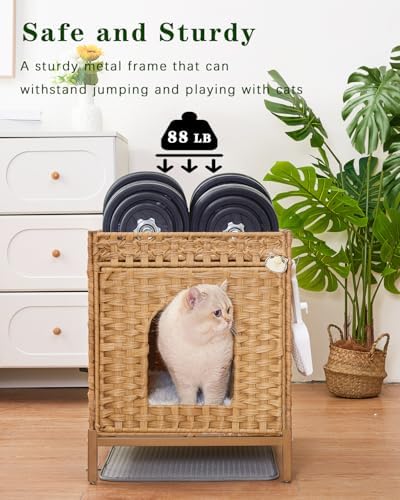 SETVSON Cat Litter Box Enclosure Hidden Litter Box Furniture - Image 3
