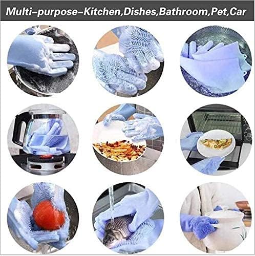 Silicone Dishwashing Gloves, Pet Grooming Rubber Scrubbing - Image 7