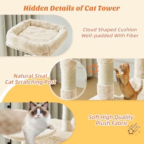 DUMOS Small 44 in Cat Tree Tower - Image 5