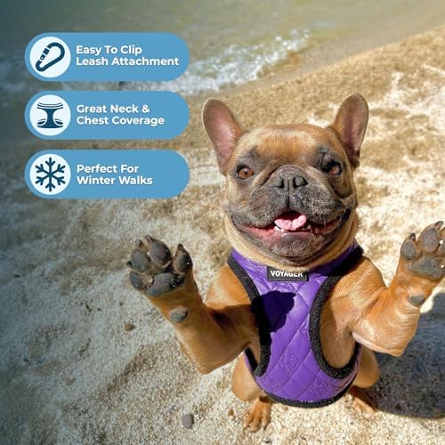 Voyager Step-in Plush Dog Vest Harness -Purple Faux Leather - Image 5