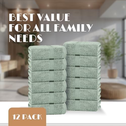 Wealuxe Mint Green Washcloths - Image 4