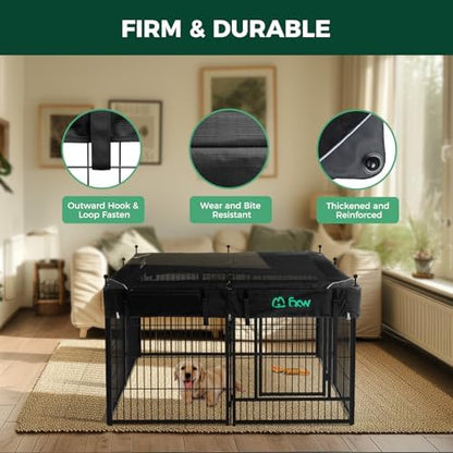 FXW Rollick Dog Playpen with Mesh Top Cover, 8 Panels - Image 2
