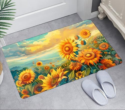 Memory Foam Bath Mat Flannel Absorbing Water Floor Carpet 29x17 in - Image 4