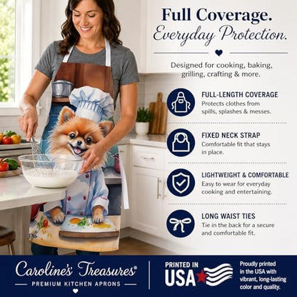 Caroline's Treasures Pomeranian The Chef Apron Cooking Kitchen Server Baking - Image 4