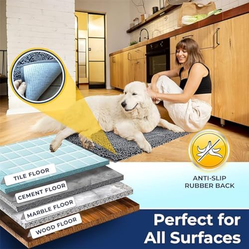 Muddy Mat Chenille Bathroom Rugs Quick Dry Microfiber Mats Non Slip Washable - Image 5