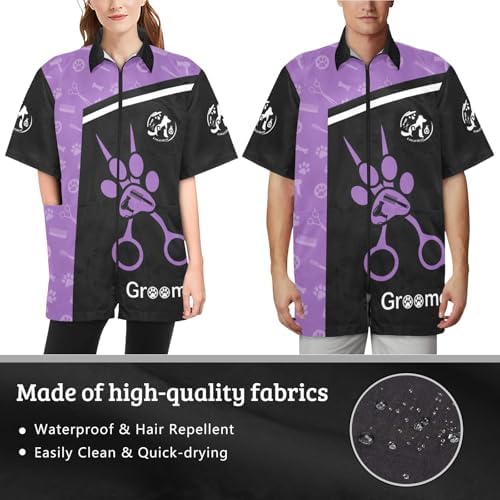 Custom Pet Grooming Smock, Personalized Dog Groomer Jacket - Image 5