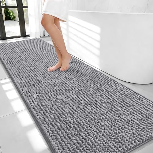 OLANLY Thick Chenille Bathroom Runner Rugs 70x24, Absorbent Bath Mat by OLANLY