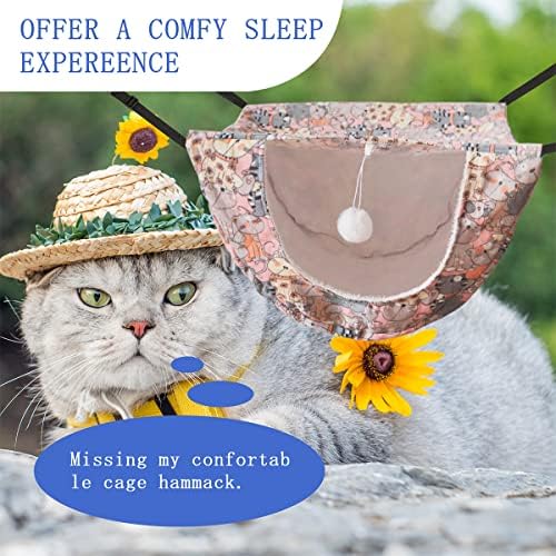 JSPYFITS Cat Cage Hammock, Double Layer Hanging Adjustable Soft Pet Bed Suitable - Image 5