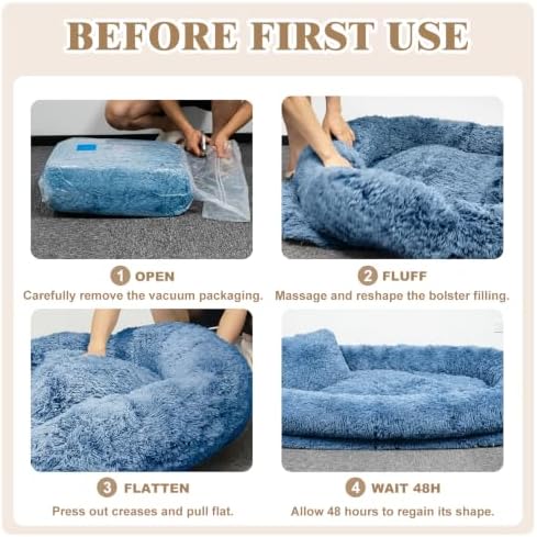 WROS Human Dog Bed, Washable Faux Fur Pet Bed - Image 6