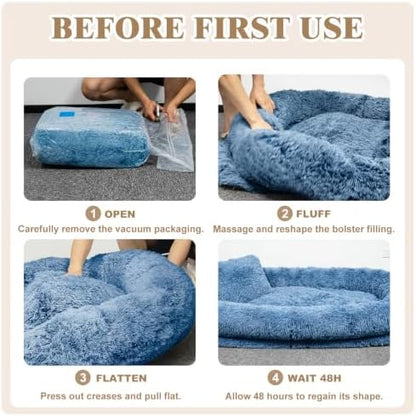 WROS Human Dog Bed, Washable Faux Fur Pet Bed - Image 6