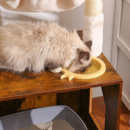 Hey-brother Cat Tree Tower, Litter Box Enclosure, Food Station - Image 6