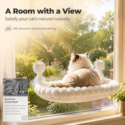 Cat Window Perch for Indoor Cloud Perch，White - Image 4
